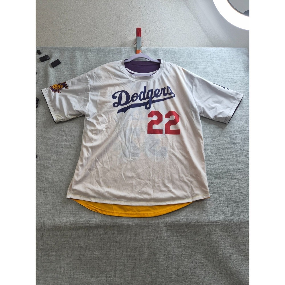 Los Angeles Dodgers & Lakers Kershaw & Johnson MLB & NBA Mens Reversible Jersey